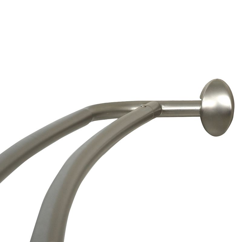 45&#34; to 72&#34; NeverRust Rustproof Adjustable Double Curved Shower Rod Silver - Zenna Home, 3 of 8