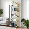 Bookshelf, Arched Bookshelf 4 /5Tier Bookcase, Industrial Open Book Shelves for Living Room, Modern Freestanding - 3 of 4