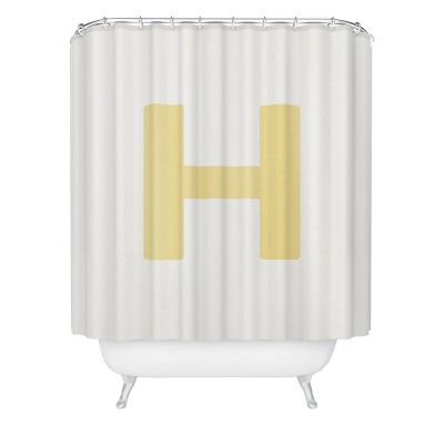 Deny Designs April Lane Art Block Monogram Shower Curtain