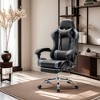 FURNIinspire Task And Office Chairs PU Leather Computer Chair Task Chair With Footrest And Lumbar Support, Black And Gray, 28"*28"*52" - 4 of 4