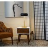 Small Dimmable Wooden Table Lamp – Black Outer & White Inner, 110–120V Plug-In Nightstand Light for Bedroom, Living Room or Office - 3 of 4
