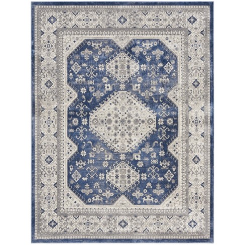 Nicole Curtis Series 4 Vintage Indoor Rug Grey/navy 7'10