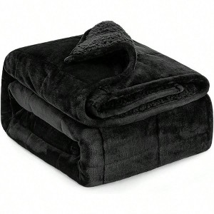 15 Lbs Heavy Blanket, 60x 80, Machine Washable, Soft Weighted Blanket for Stress Relief and Sleep, Black - 1 of 4