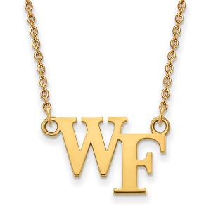 Black Bow Jewelry 14k Yellow Gold Plated Sterling Silver Wake Forest Demon Deacons NCAA Necklace 18 Inch - 1 of 4