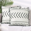 Unique Bargains Decorative Geometric Line Pattern Fringe Pompoms Throw Pillow Covers 2 Pcs - 2 of 4
