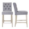 WestinTrends 24" Linen Fabric Tufted Counter Stool (Set of 2) - 4 of 4