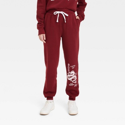 Women's Lunar New Year - Year Of The Dragon Graphic Jogger Pants - Red :  Target