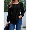 Clearlove Fall Tops for Women Long Sleeve Shirts Casual Cotton Blouses 2025 Dressy Pleated Tunics - 3 of 4