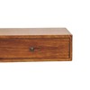 Mounted Console with 2 Drawers, Solid Mango Wood, Chestnut Finish, Space-Saving Floating Design - 4 of 4