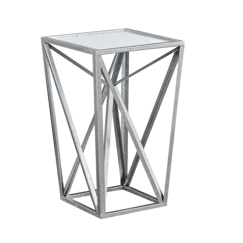 Jaye Angular Mirror Accent Table Silver/Mirror - Madison Park, 1 of 7