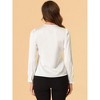INSPIRE CHIC Women's Tie Neck Satin Long Sleeve Solid Color Blouse - 4 of 4
