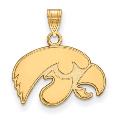 Black Bow Jewelry 14k Yellow Gold Iowa Hawkeyes NCAA Small Pendant