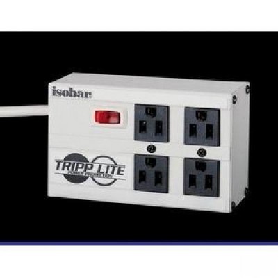 Tripp Lite Isobar Surge Protector Metal 4 Outlet 6' Cord 3330 Joules - Receptacles: 4 x NEMA 5-15R - 3330J