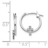 Black Bow Jewelry Children's 14k White Gold & CZ 13mm Cross Hinged Post Hoop Earrings - 4 of 4