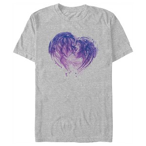 Men's Avatar: The Way of Water Neytiri and Jake Sully Watercolor Heart T-Shirt - 1 of 4