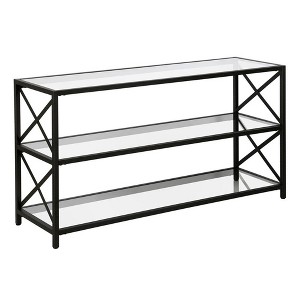 48" Modern X-Sided Black and Bronze Metal TV Stand - Henn&Hart - 1 of 4