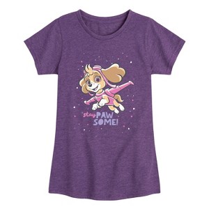 Girls' - Paw Patrol - Skye Stay Pawsome Fitted Short Sleeve Graphic T-Shirt - 1 of 4