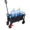 Heavy-Duty Folding Utility Wagon Cart Outdoor Camping Beach Cart with Steel Frame,Brake, Rubber Wheels 150 Capacity for Grocery,Camping, Black+Yellow - 2 of 4