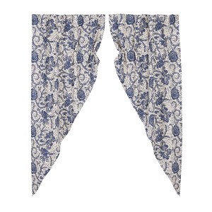 Dorset Navy Floral Prairie Short Panel Set of 2 63x36x18 - 1 of 4