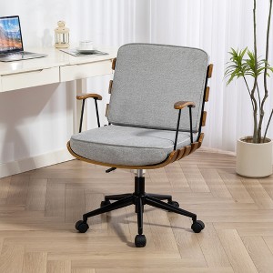 DYHOME Modern 360 Swivel Office Chair, Solid Wood Task Chair with Adjustable Height and Bent Wood - 1 of 4