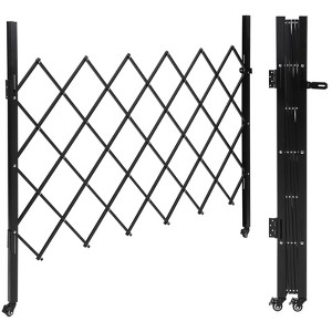 61" H x 71" W Single Folding Security Gate – Steel Expandable Accordion Door, 360° Rolling Barricade, Scissor Gate with Padlock for Entryways - 1 of 4