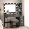 White Particle Board Veneered with Textured Melamine, 5-drawer 2-tier Shelf, comes with 11 Three-color Dimmable Bulbs, Dressing Table Set - 3 of 4