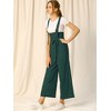 Allegra K Women's High Waist Wide Leg Belted Button Long Overalls Jumpsuit - 2 of 4
