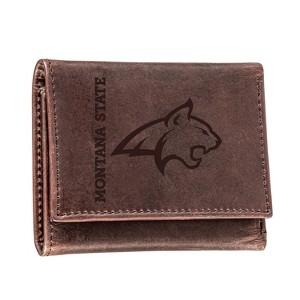 Evergreen NCAA Montana State Bobcats Brown Leather Trifold Wallet Officially Licensed with Gift Box - 1 of 1