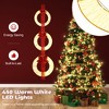 Tangkula Set of 3 Christmas Lighted Wreaths Pre-Lit Metal Wreaths on Red Ribbon - 4 of 4