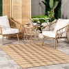 Nuloom Sandee Plaid 4x6 Indoor/Outdoor Area Rug for Living Room Patio Deck Front Porch Kitchen, Brown - 2 of 4