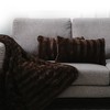 Cheer Collection Luxurious Faux Fur Throw Pillows Set of 2 - Chocolate (12" x 20") - 2 of 4
