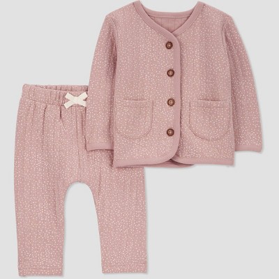 Image of Carter's Just One You® Baby Girls' 2pc Quilted Coordinate Set - Pink Newborn