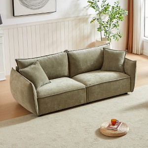 SKRAN 3-Seater Modular Sectional Sofa,Upholstered Loveseat, Deep Seat Chenille Couch with 2 Pillows for Living Room Apartment,Office - 1 of 4