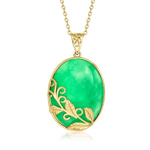 Ross-Simons Jade Vine Pendant Necklace in 18kt Gold Over Sterling Size 18 - 1 of 3
