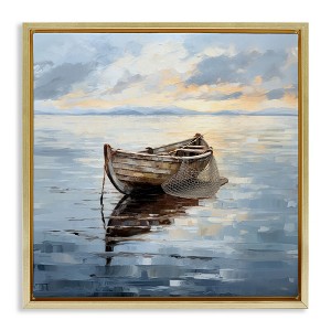 Stupell Industries Fishing Boat Painting Floating Frame Canvas Art - 1 of 4