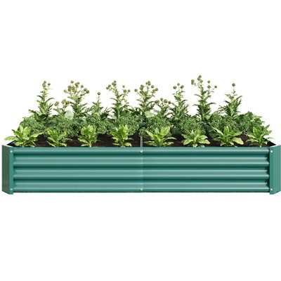 Lirago,70.87"L*35.83"W*11.81"H,Rectangle Galvanized Metal Raised Garden Bed - Large Outdoor Planter Box for Vegetables & Flowers, Green