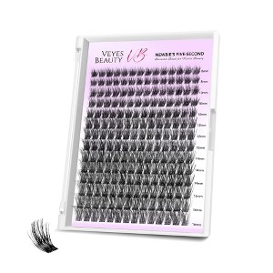 VEYESBEAUTY Dreamy Lash Clusters Eyelash Extensions Thin & Invisible Band DIY Individual False Eyelashes Wispy Lash Tray 8-16mm Mixed Length - 1 of 4