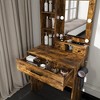 KWPZQEB Makeup Vanity Desk with Mirror & Lights, Vanity Table with 2 Drawers, Stool & Hairdryer Holder, Adjustable Brightness Dressing Table - 3 of 4