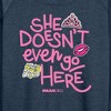 Women's - Mean Girls - She Doesn't Even Go Here Lightweight French Terry Wide Neck Long Sleeve Shirt - 2 of 4