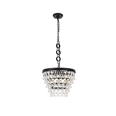 Elegant Lighting Nordic 4 lights black pendant