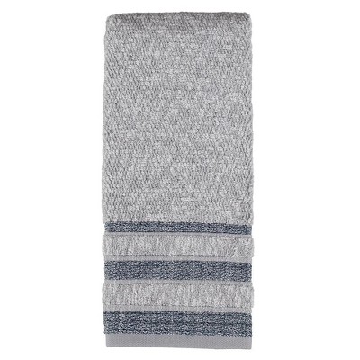 Cubes Modern Look Woven Textured Stripes Bath Towel 27in X 50in Navy By ...
