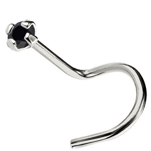 Jewelry Avalanche Black Moissanite 22G 14K Gold Nose Screw Nose Stud - 1 of 4