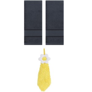REGALWOVEN 3 Pcs Soft Absorbent Hand Towel Bathroom Decorative Set - 1 of 4