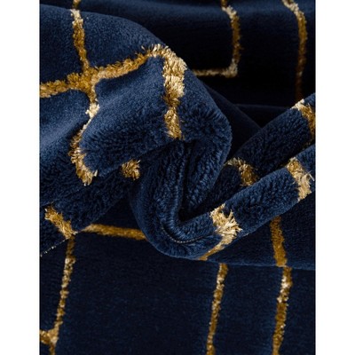 Regency Glam 8' x 10' Navy Blue & Gold Geometric Area Rug