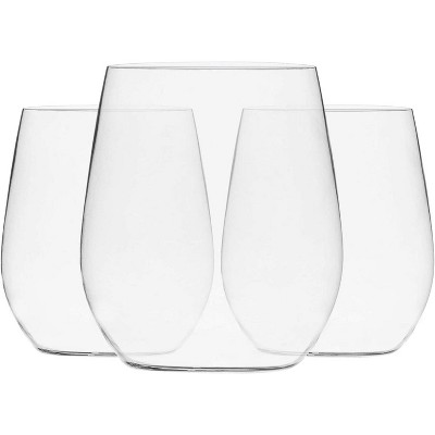 Attop Plastic Stemless Wine Glasses 48 Pack, Disposable 12 Oz Clear Plastic Wine Cups Shatterproof Recyclable and BPA-Free