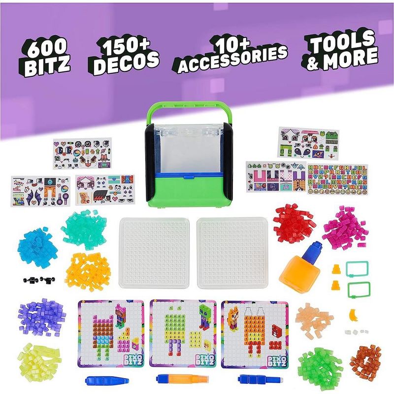 Pixobitz, Exclusive Neon Studio with 600 Water Fuse Beads, Decos and Accessories, Makes 3D Creations with No Heat, Arts and Crafts Kids Toys, 2 of 4