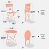Best Choice Products 3-Piece Small Bistro Set, Folding Patio Furniture Set of 2 Chairs and Table - 2 of 4