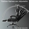 Gaming Chair with Pocket Spring Cushion and Footrest, Ergonomic Computer Chair for Adults, Breathable PU Leather Game Chair - 3 of 4