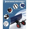 COZONY Heavy Duty Wheeled Snow Shovel, Adjustable Metal Snow Pusher with 5-Position Handle & Multi-Angle Carbon Steel Blade for Outdoor Use - 3 of 4