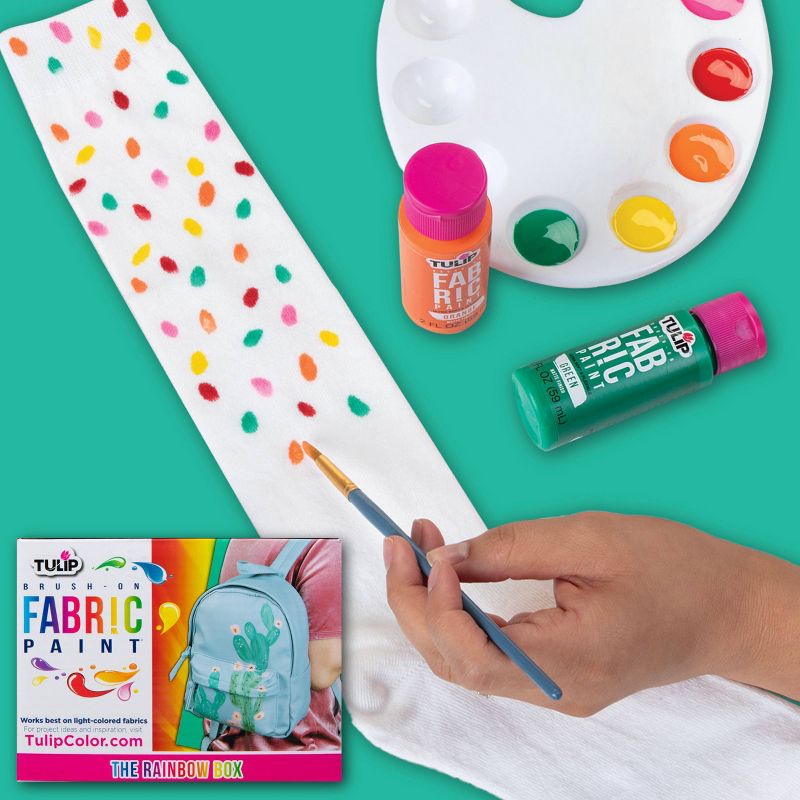 Tulip Color 14pk 2oz  Brush-On Fabric Paint Kit Rainbow, 3 of 5
